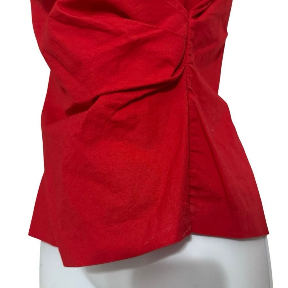 Vintage Y2K Newport News Red Faux Wrap Sleeveless Top 14 - Picture 3 of 6